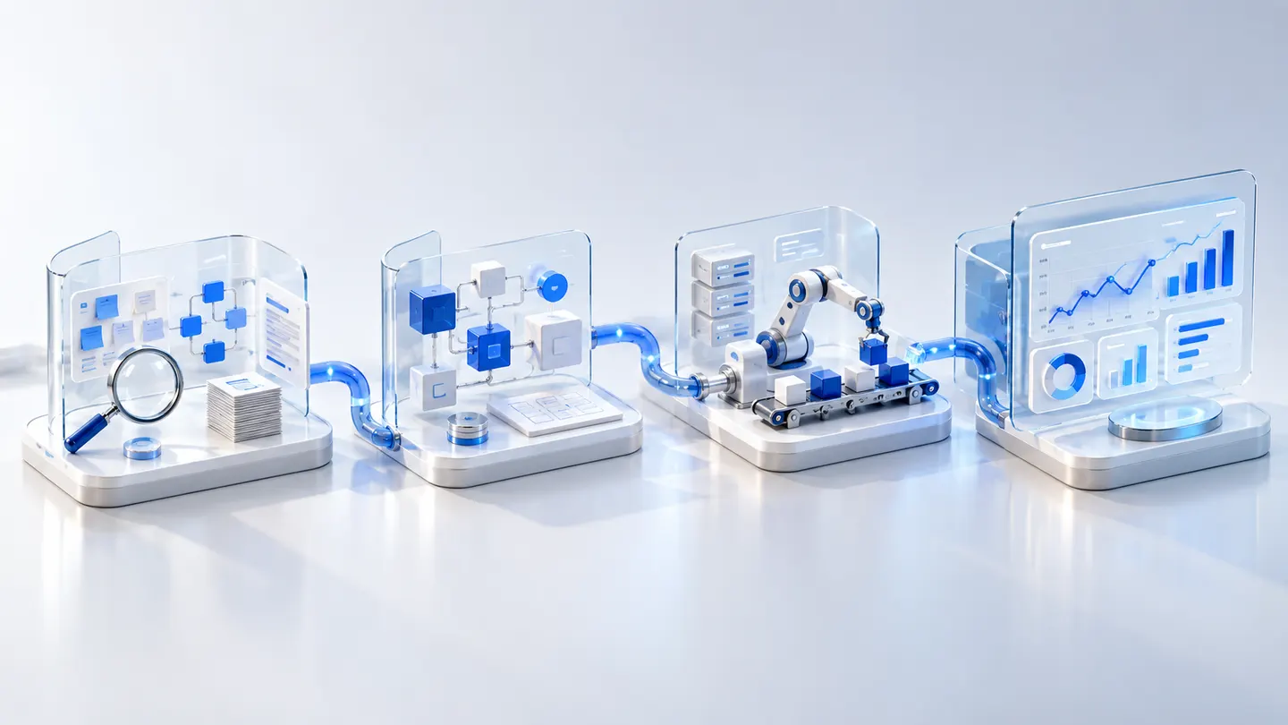 Méthode en quatre étapes: analyse, conception, réalisation et évaluation